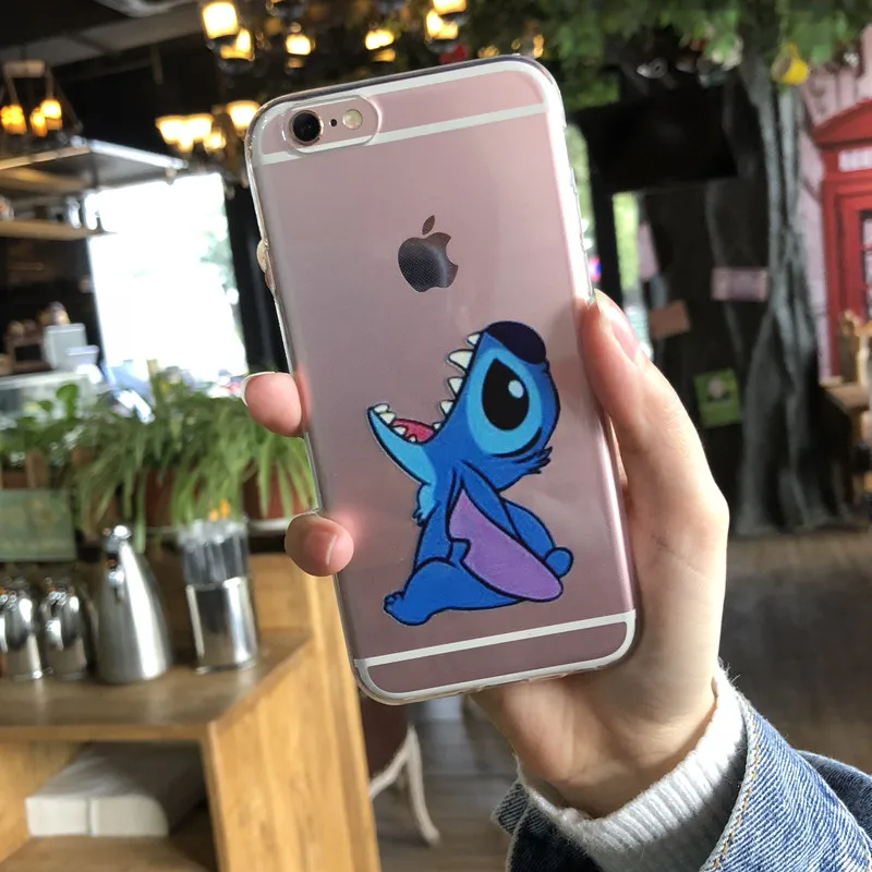 Soft TPU For Iphone 7 Case Cartoon Thin Coque iPhone 8 5 5S SE 6 6S Plus X Transparent Stitch Cases |