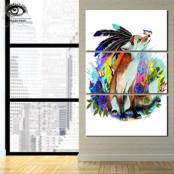 

Fuchs friend by Pixie Cold Art HD print 3 piece canvas art Wall Pictures For Living Room With Frame Decorative Pictures CU-3104C
