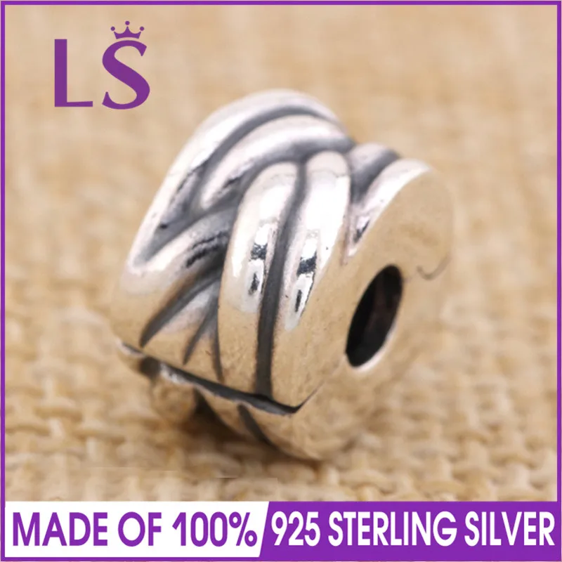 LS High Quality Genuine 925 Silver BRAIDED Clip Charm Beads Fit Original Bangles Berloques Para Pulseira.DIY Fine Jewelry.W | Украшения и