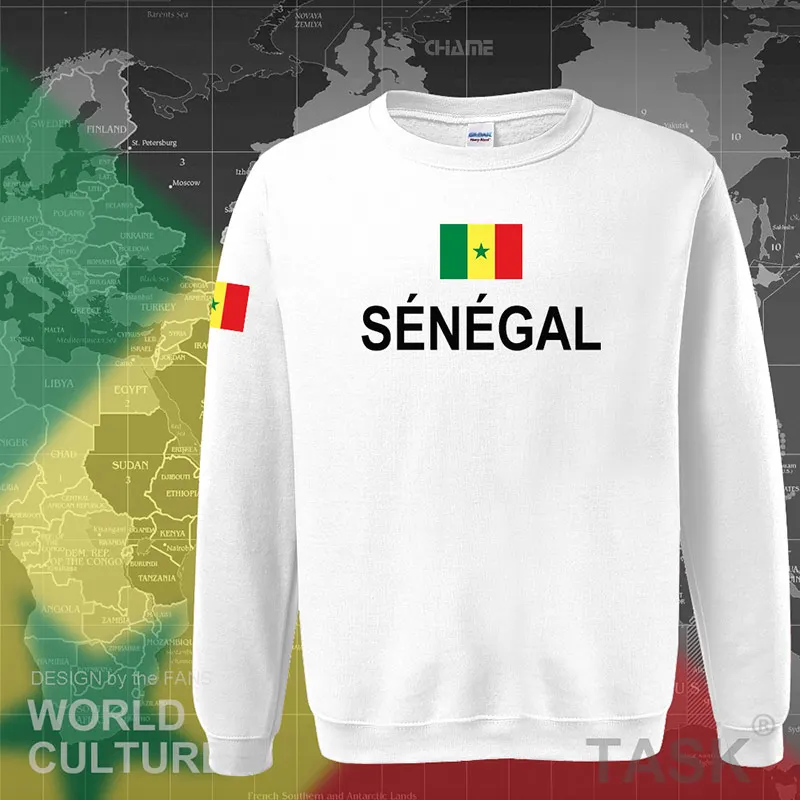 Senegal SEN/мужская толстовка с капюшоном; Новая Толстовка в стиле хип-хоп; уличная одежда; Спортивный костюм; Национальный футболист; спортивная страна; Африка; Сенегальский стиль - Цвет: roundneck white