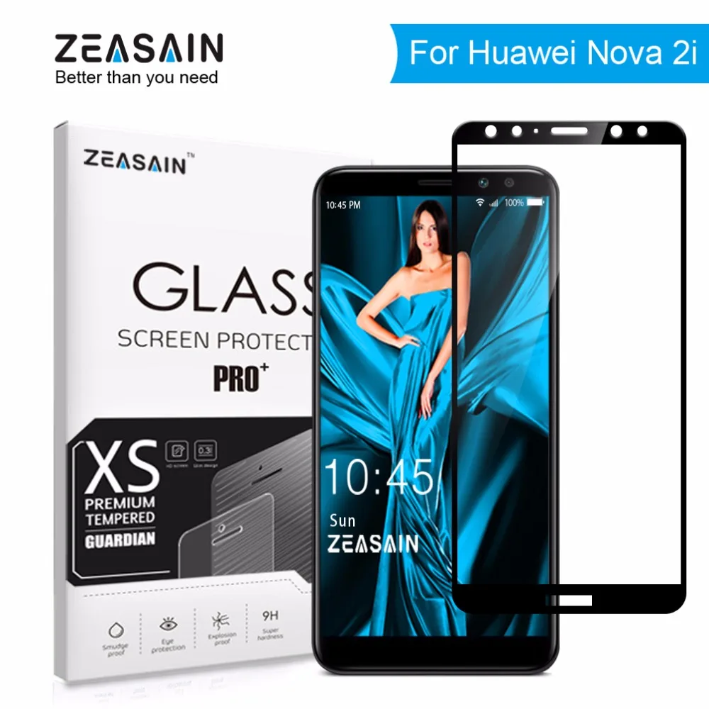 Защитное стекло ZEASAIN 9H закаленное с полным покрытием для Huawei Nova 2i Nova2i 2 i 2.5D