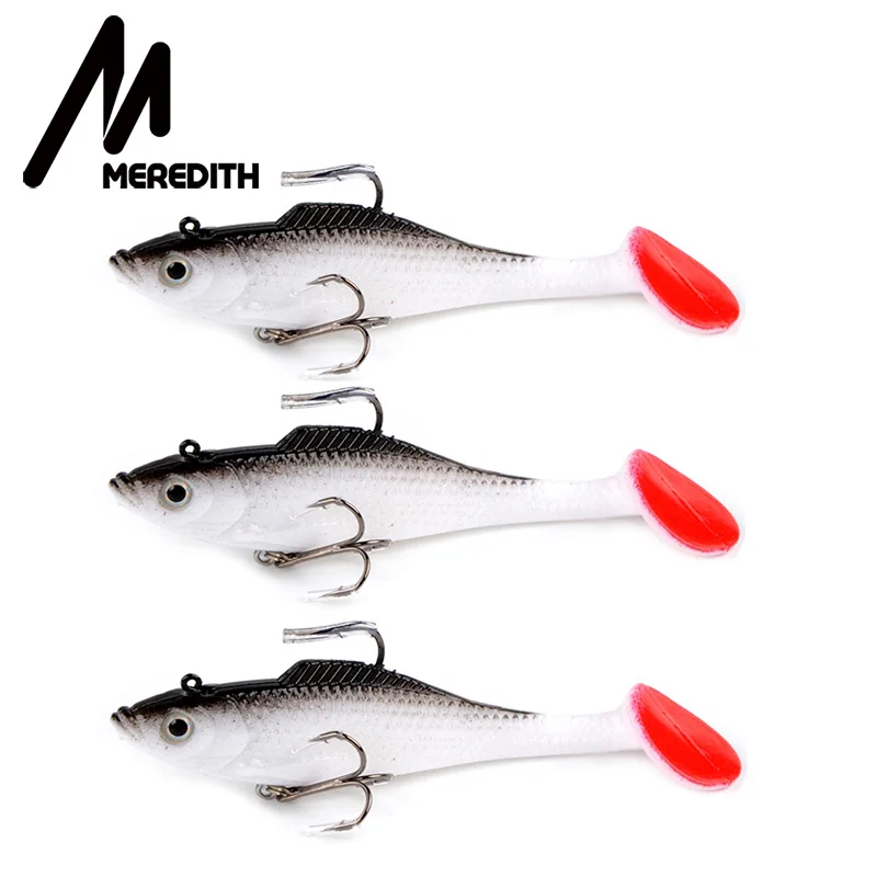 От магазина MEREDITH 3.94in 3 шт. Шад джиг головки с длинным хвостом плавающие приманки