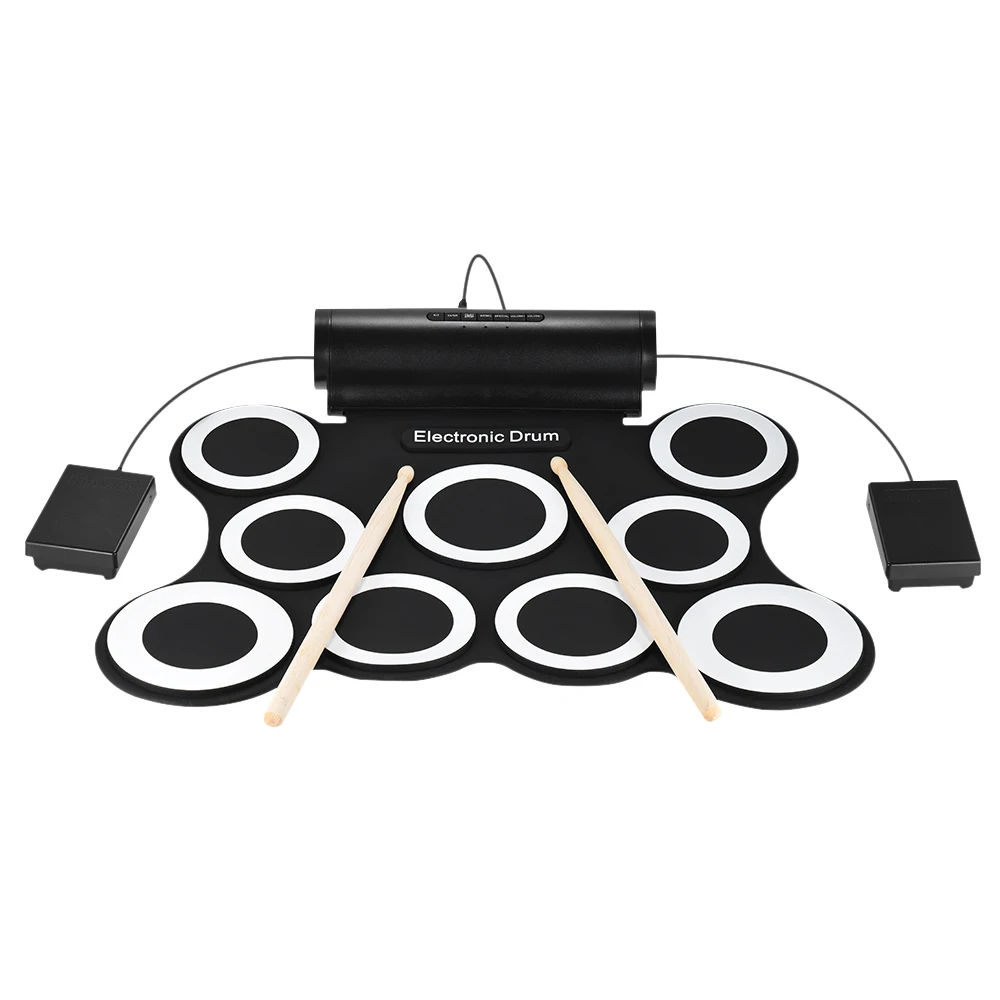Portable Stereo Digital Electronic Roll Up Drum Kit 9 Silicon Drum Pads