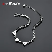 ELSEMODE персонализированные имя Шарм Сердце браслет 316L нержавеющая сталь на заказ свадебные браслеты для юбилея Женщины Девушки подарок