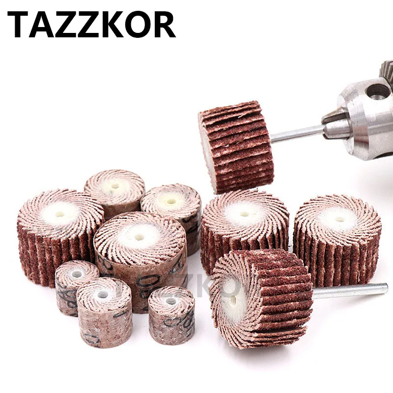 

Sanding Disc Grinding Sanding Flap Wheels Brush Sand Rotary Contain Handle 80-600 Grit Wholesale Polish For DIY Work Tool 10pcs