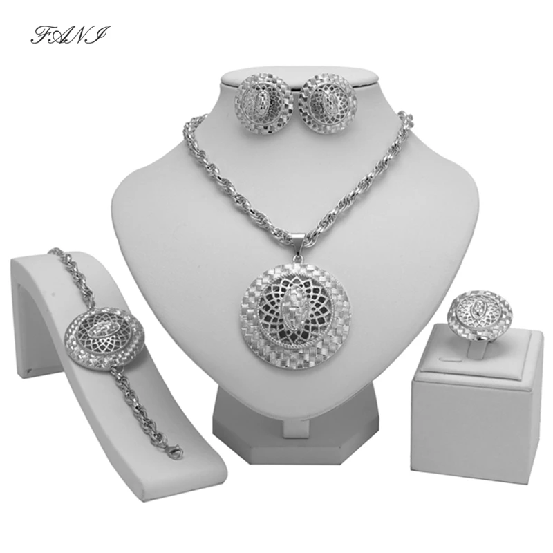 

Fani Fashion African Jewelry Sets Wholesale Dubai Gold Color Crystal Brand Jewelry Set Women customer nigerian wedding Jewelry