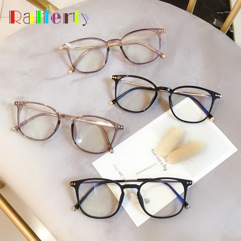 Ralferty Transparent Glasses Frame Women Fashion Eyeglasses Frames Clear Glasses Myopia Prescription Optic Spectacles M18075