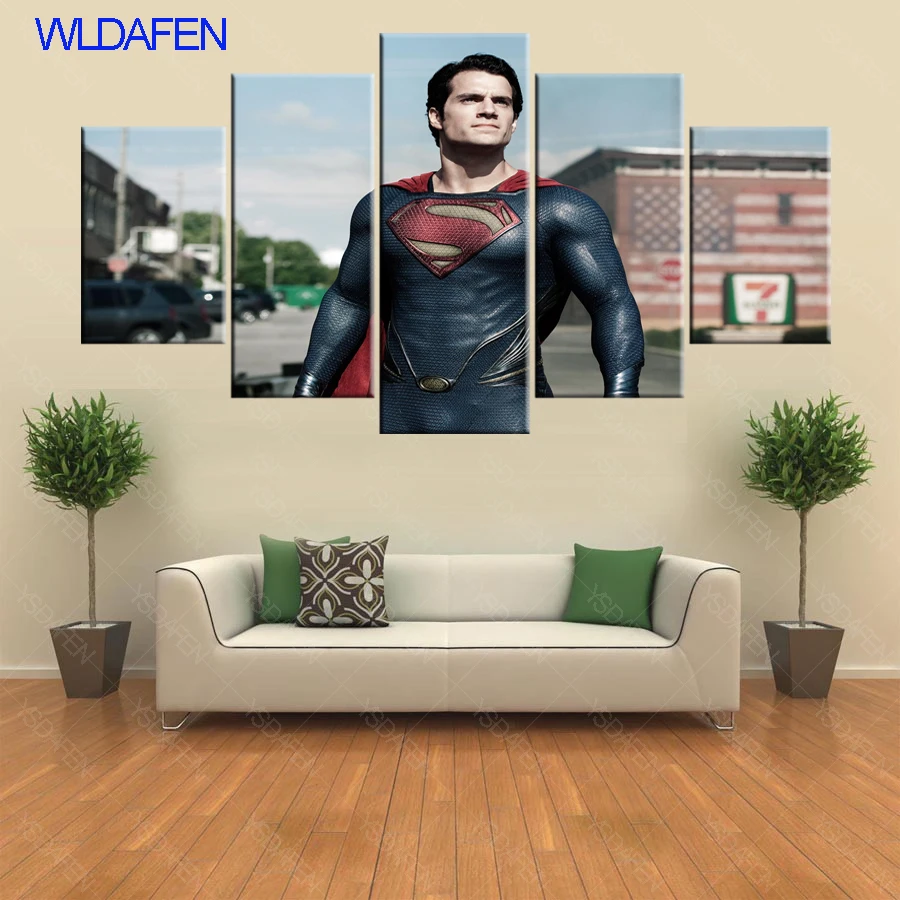 5 piece canvas art Batman V Superman dawn of justice Movie poster print