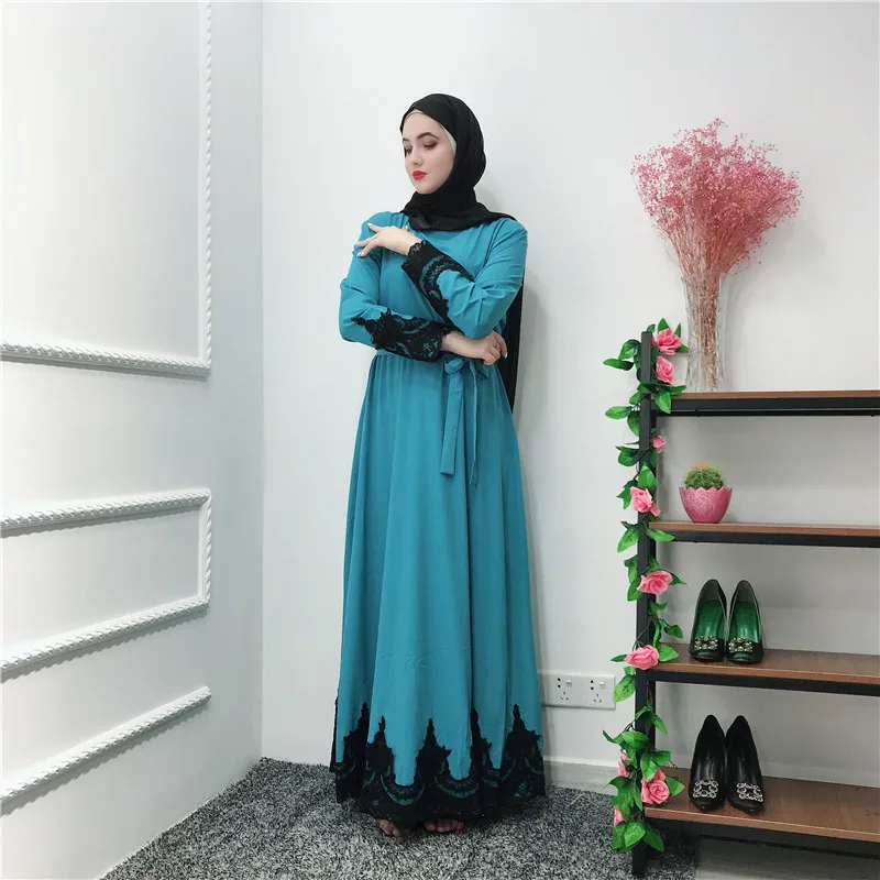 Хиджаб Абая Дубай Марокканская Турецкая индейка женское Бандажное мусульманское платье Бангладеш Кафтан Исламская одежда розовый синий кафтан Халат
