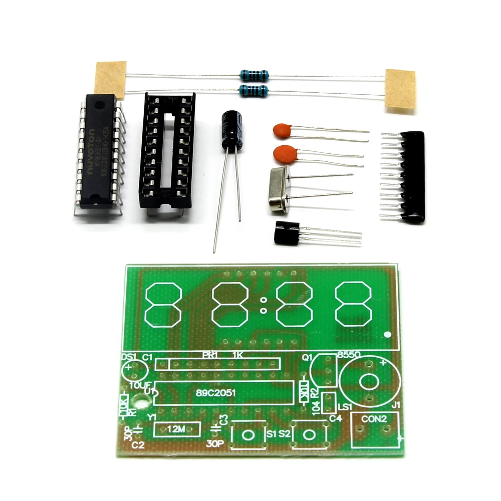 C51 электронные часы 4 бита электронные часы электронный производственный набор для школьного образования лаборатория DIY комплект