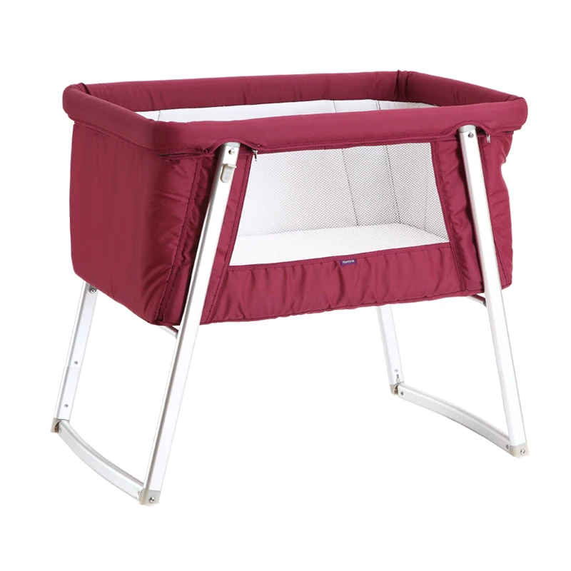 Free Shipping Luxury Baby Cradle Folding Crib Portable Aluminum