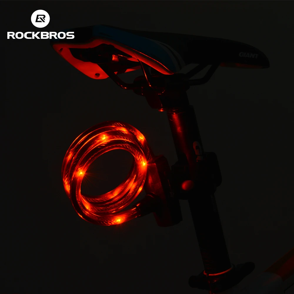 

Rockbros Bicycle Light Lock MTB Bike Bike Light Flashlight LED Light USB Rechargeable Rainproof Cable Seatpost, Bike Accessories