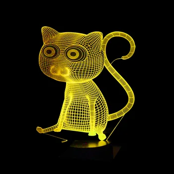 

Cat led 3D Night light Colorful usb Table Lamp Remote Control Touch Switch Kids Bedroom Decoration Lampara Lampe Best Gift