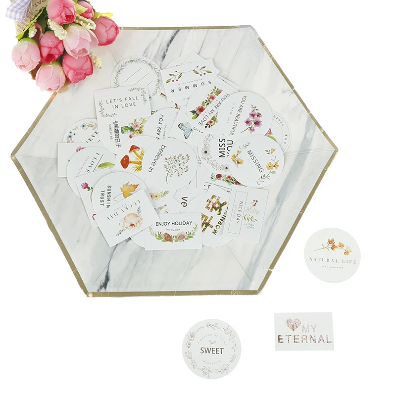 50pc/box Colorful Handmade Diary Album Scrapbooking Sticker Mood Letter Sticker Paper Decoration Sticker Diy Arts Crafts
