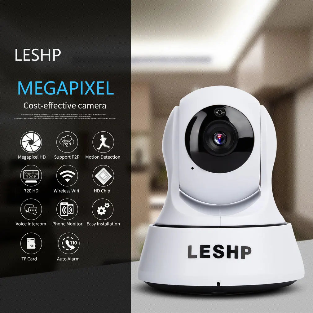 

LESHP IP Camera 720P HD Wifi Camera Network Surveillance Camera With Night Version Indoor USB Charger P2P Home CCTV Camera