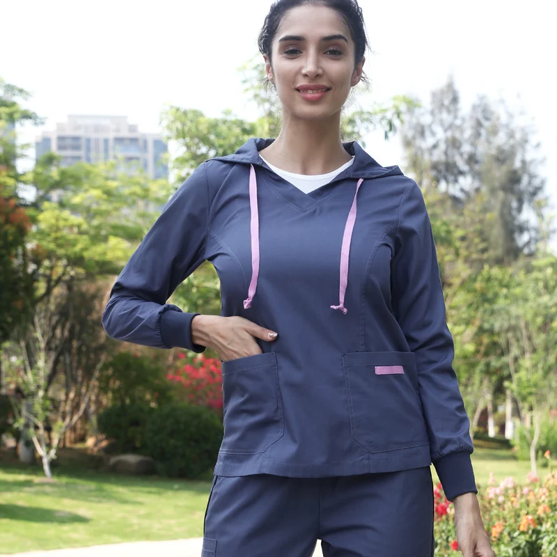 Medical Hoodies Nurse Top Uniform Warm Up Hospital Hoodies Sport 3