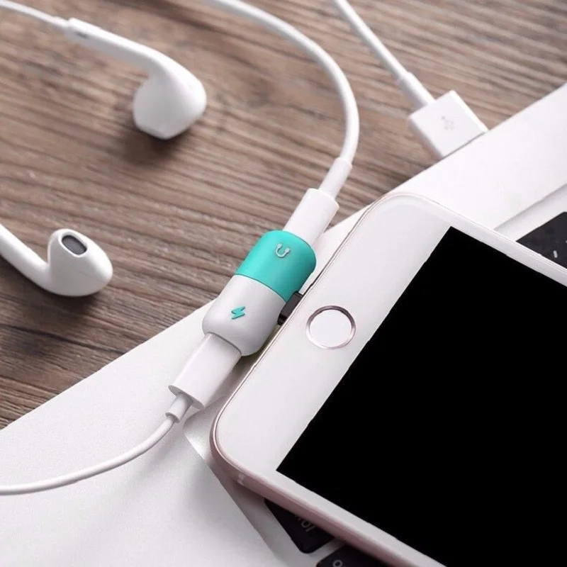 

For iPhone Phone Accessories Dual Ports Adapter Splitter Headphone Aux Charging Cable Adaptor For Iphone XR XS MAX X 7 8 Plus