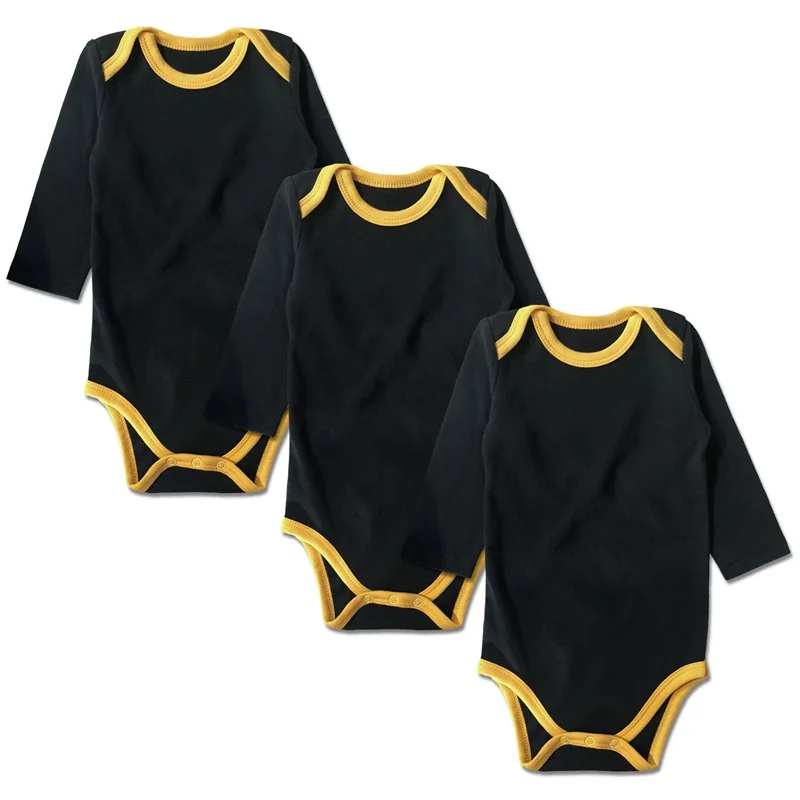 black with yellow baby bodysuit long sleeve-6