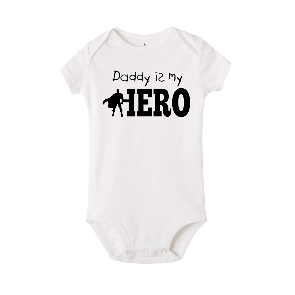 Daddy is my hero/модный Детский боди; хлопковые пижамы для малышей; vetement enfant fille; боди для новорожденных девочек; bebe - Цвет: R294-SRPWH-