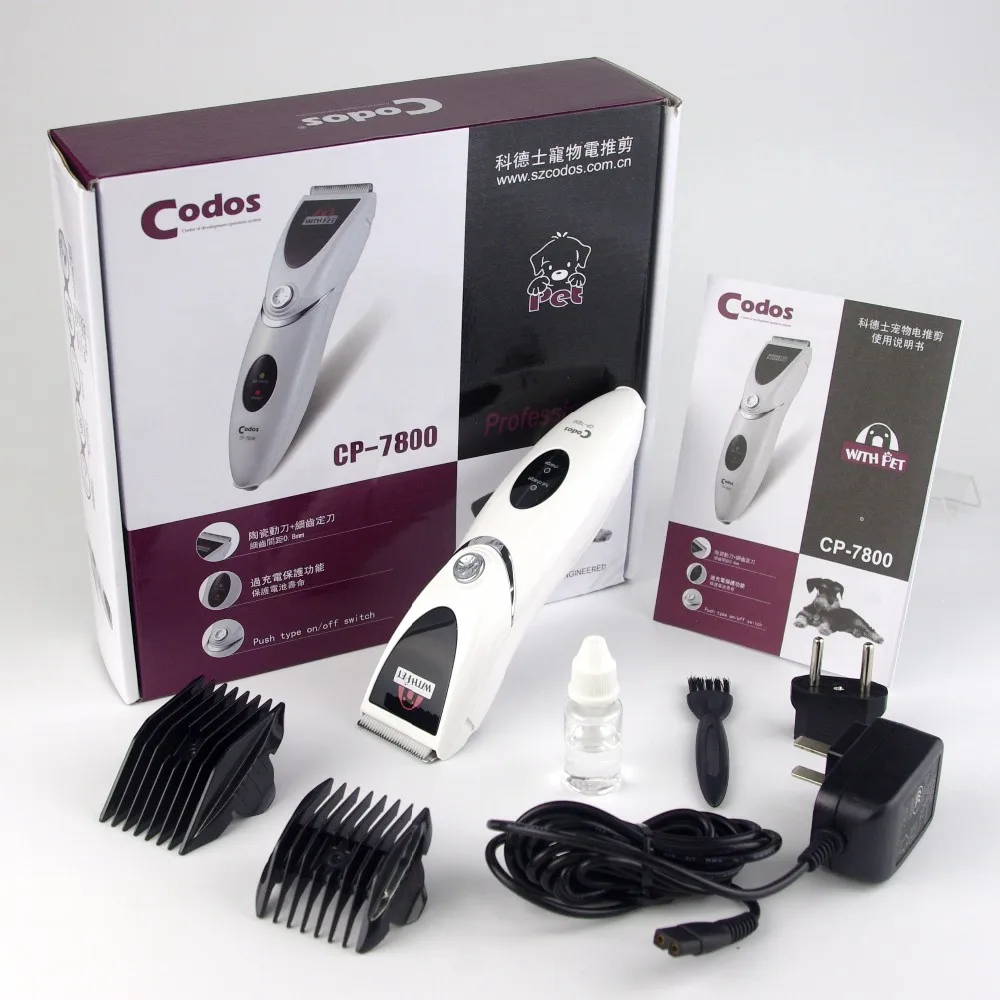 

2018 High Quality Codos CP7800 Pets Hair Cutter Most Popular Dog Grooming Tool Updated Version Pet Electronic Clipper White