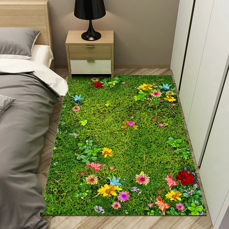 Скандинавский зеленый пасторальный стиль 6 мм 3D ковер гостиная цветок коврики диван журнальный столик Подушка балкон спальня прикроватная одеяло