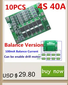 3S 40A 11.1V 12.6V 18650 lithium battery protection Board for drill 40A current Standard/Enhance/Balance