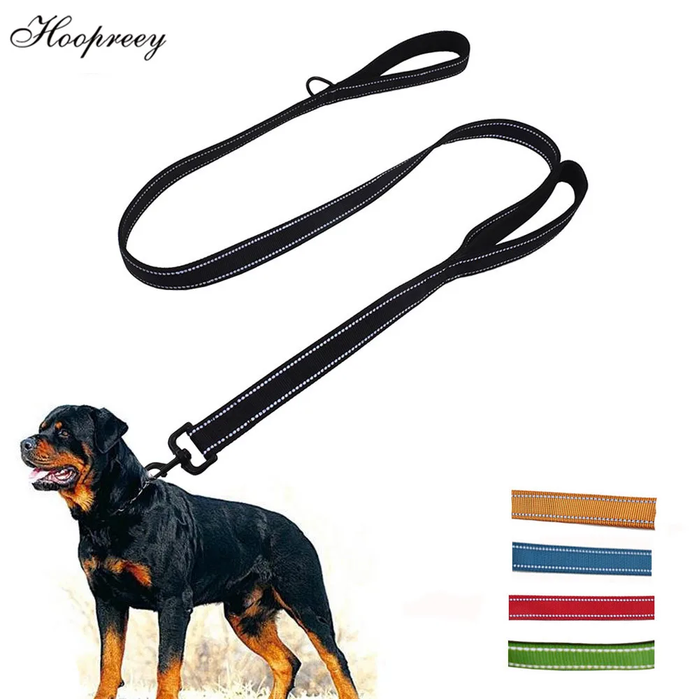2 Hand-Held Safety Control Protect Dog Leash Reflective Nylon Leads for Small Medium Large Dogs Pet Accessories Black | Дом и сад