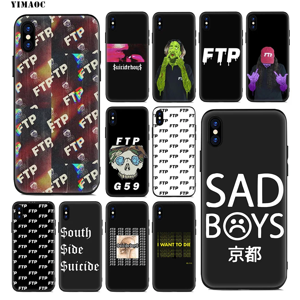 

YIMAOC FTP Suicideboys Skull Soft Silicone Case for iPhone 11 Pro Xr Xs Max X or 10 8 7 6 6S Plus 5 5S SE