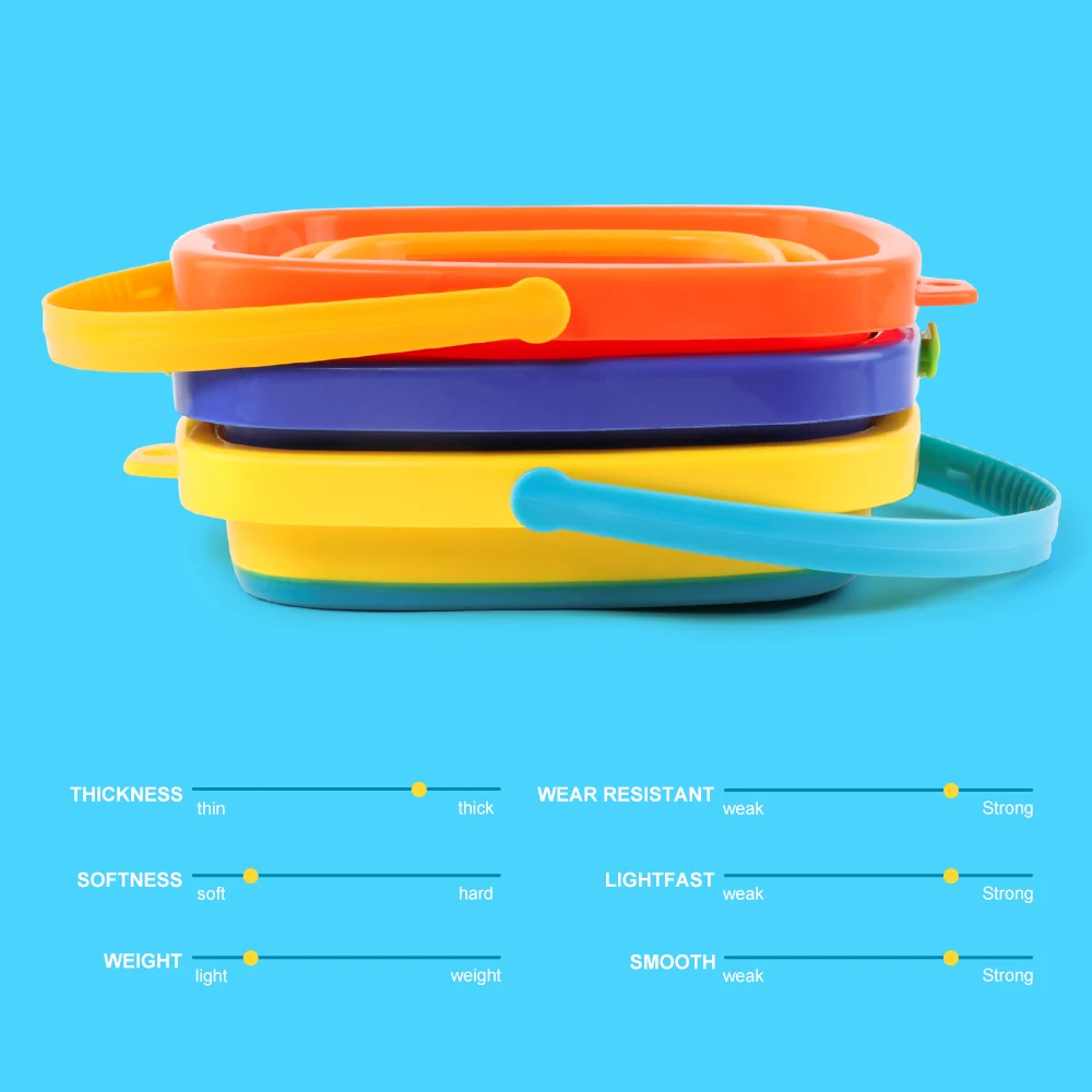 New  Multi-function Portable Folding Bucket Beach outdoor toy bucket Water lifting and sand loading 2.5L