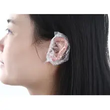 100 шт утолщенные одноразовые пластиковые водонепроницаемые ушные Защитная крышка салон парикмахерские красители щит наушники инструмент для душа