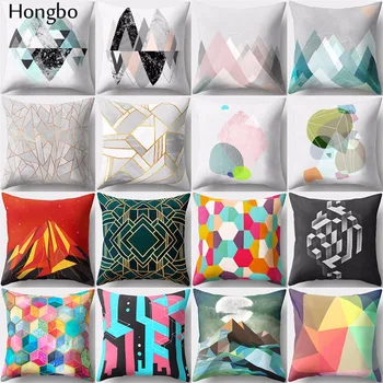 

Hongbo 1 Pcs Colorful Marble Geometric Printed Pillowcase Cushion Cover Bed Pillow Case Home Decor for Car Sofa