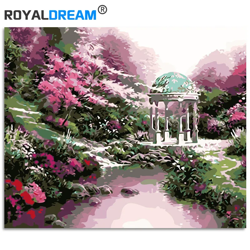 ROYALDREAM садовый павильон пейзаж сделай сам живопись по номерам акриловая краска