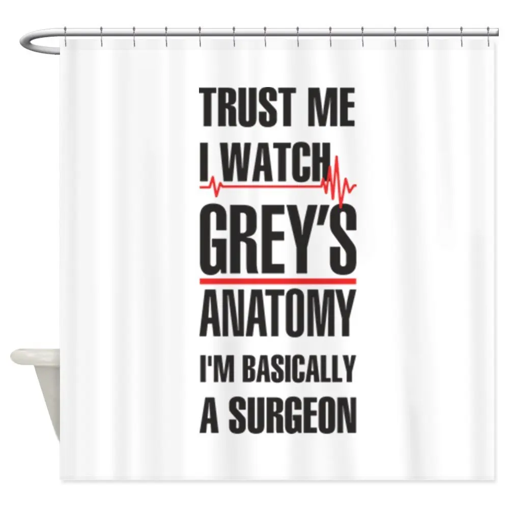 Greys Anatomy Trust Me Black Shower Curtain Mat Decorative Waterproof