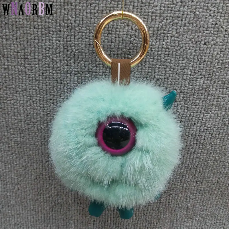 

100% Copenhagen mink fur making big eye cute key chain bag pendant fur jewelry mink big eyes cute