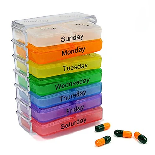 Goedkoop 7 dag Tablet Pill Wekelijkse Dozen Geneeskunde Houder Organizer Container Case Geneeskunde Tablet Sorter Drug Doos Splitters