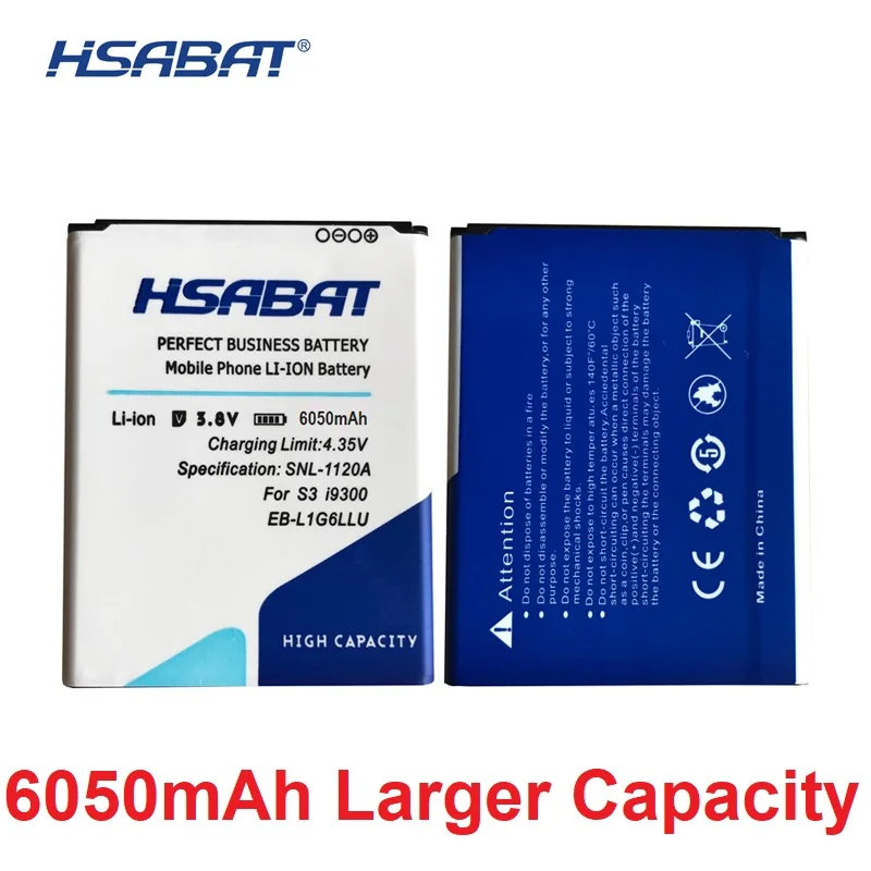 

HSABAT 6050mAh EB-L1G6LLU for Samsung S3 Battery SIII i9300 Battery i9305 for Galaxy Grand DUOS I9082 Battery Grand Neo i9060