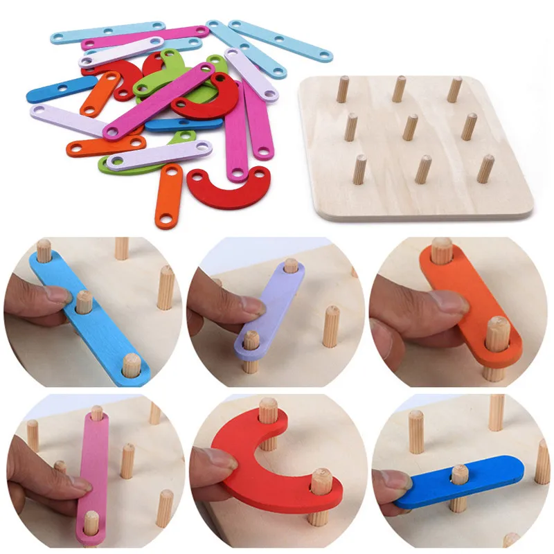 Геометрическая колонна Набор цифр Алфавит буквы китайская Форма деревянные головоломки животные игра Развивающие игрушки для детей