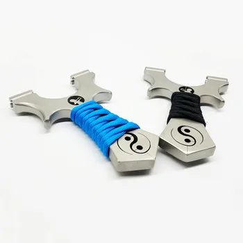 

Slingshot stainless steel Tai Chi free tied flat rubber band slingshot outdoor hunting shooting special catapult