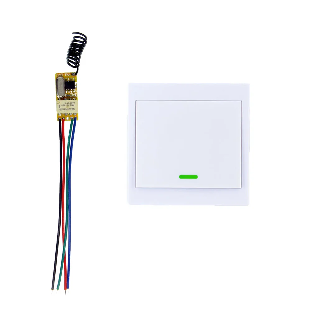 

DC 3.6V 3.7V 4.2V 4.5V 5V 6V 7.4V 9V 12V Mini Relay Switch Contact NO COM NC Wireless 86 Wall Panel Transmitter