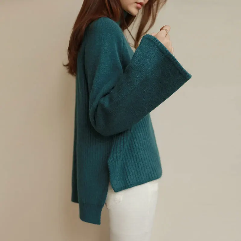 

2019 New Autumn Winter Women Cashmere knit Sweaters Long Sleeve Christmas Sweater wild loose Plus size Female Pullovers LJ152