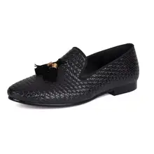 Harpelunde Slip On Men Dress Shoes Black Tassel Loafer Flats US Size 6-14