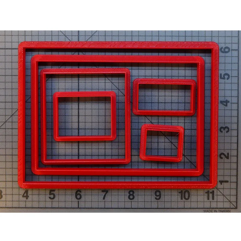 

Rectangle Cookie Cutter Fondant Cupcake Top Molds Made 3D Printed Cookie Cake Decorating Tools cortadores de fondant