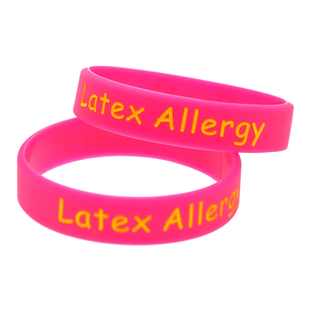OneBandaHouse 50PCS/Lot Medical Alert Bracelet Latex Allergy Silicone