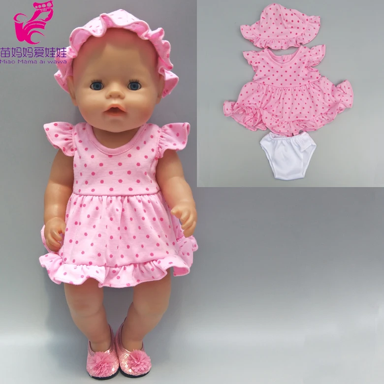 

Baby Born zapf Doll pink dress with underpants doll hat 18" girls boy doll hat accessory