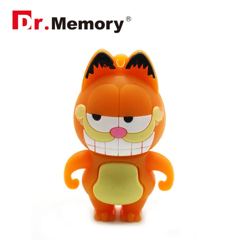 USB флеш-накопители с изображением кота, флеш-накопитель, 32 ГБ, реальная емкость, карта памяти, 4G, 8 GB, 16 GB, милый флешка, персонализированные - Цвет: Happy Garfield