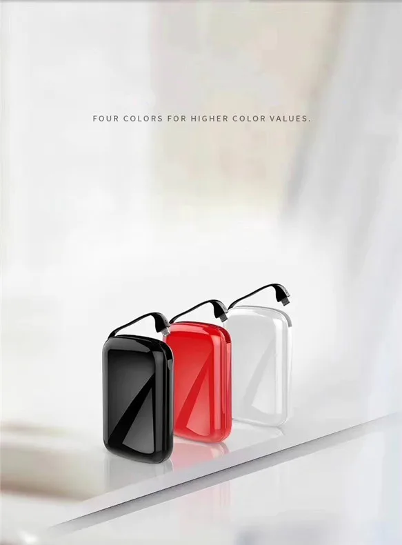 For Xiao Mi 20000mah Power Bank Detachable Cable External Battery Mini powerbank Ultra Thin Portable Charger for iPhone7 8 X