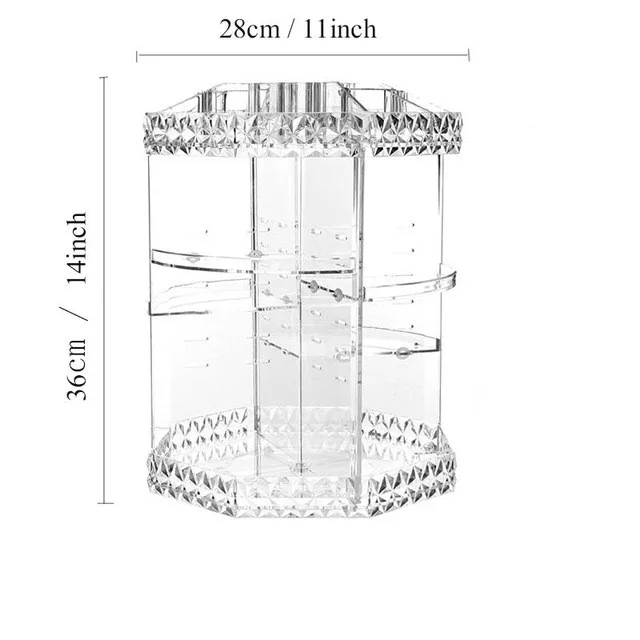Моды DIY 360 градусов вращения прозрачный акриловый косметики коробка для хранения мода многофункциональный съемный Макияж Красота Органы - Цвет: A130