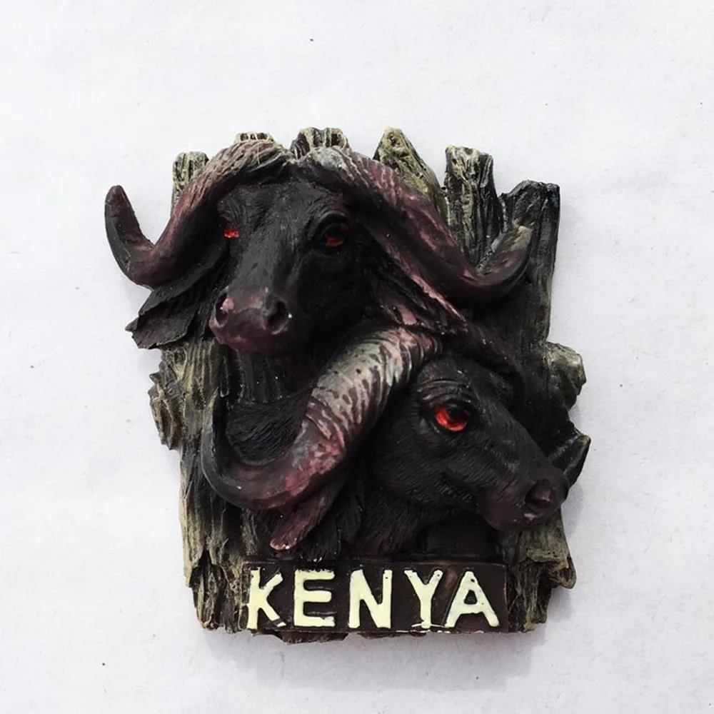 Wild Africa Kenya Bison Fridge Magnets Tourist Souvenir Refrigerator Magnetic Sticker Decor imanes para refrigerador Crafts Gift|Магниты на