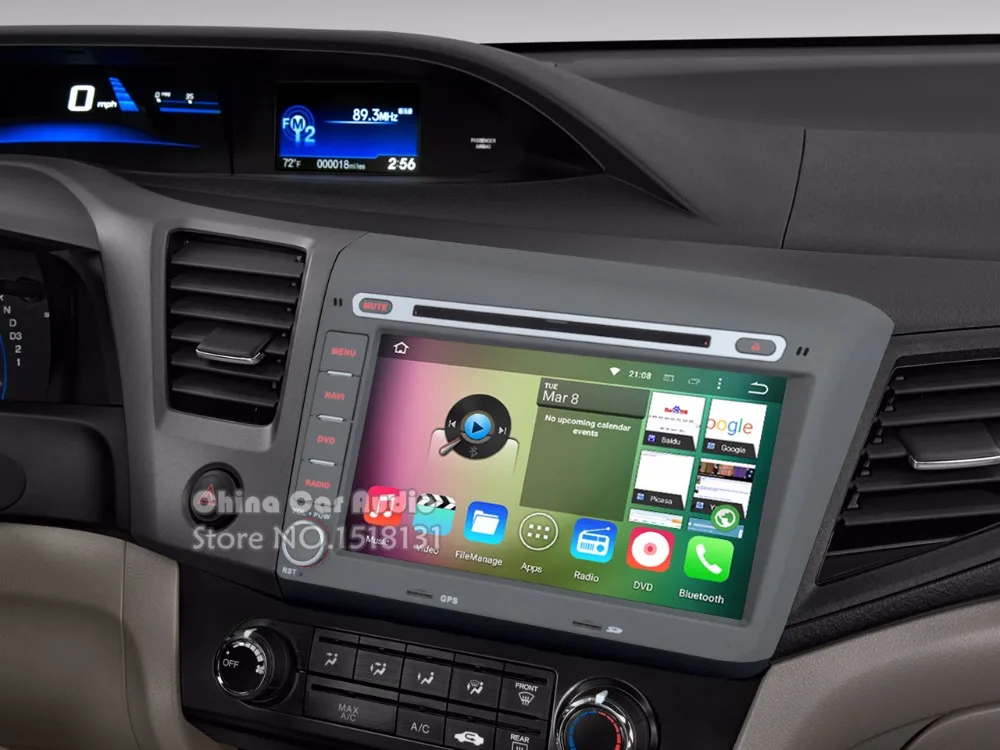 Discount 4GB RAM Android 8.0 Car DVD Player For Honda CIVIC 2012 2013 2014 Car GPS Navigation System Bluetooth Stereo Radio Octa Core 2