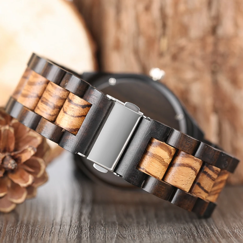Mens Watches Creative Zebra Wood Watch Luxury Full Wooden Adjustable Strap Quartz Analog 2017 Clock Male hour Reloj de madera 2018 (10)